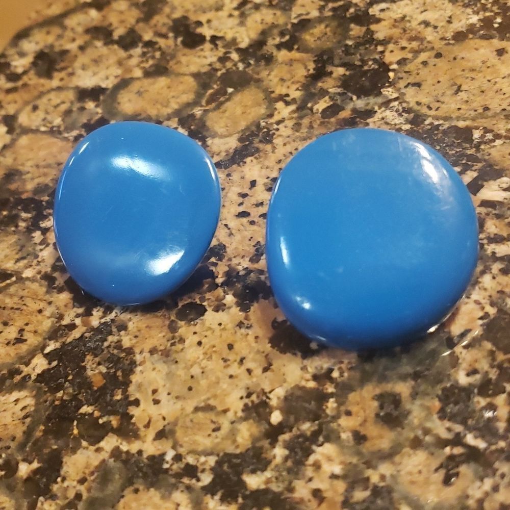Vintage Blue Round Earrings‎